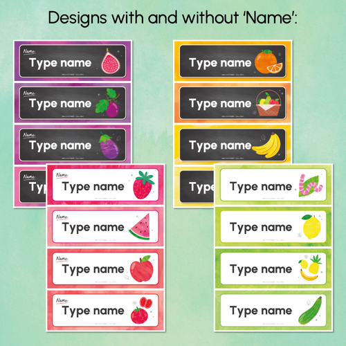 Resource preview 3 for Student Nametags - The Tutti Frutti Collection - Colourful Classroom Decor