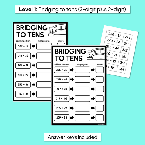Resource preview 3 for Bridging to 10s - Cut & Paste Addition Activity