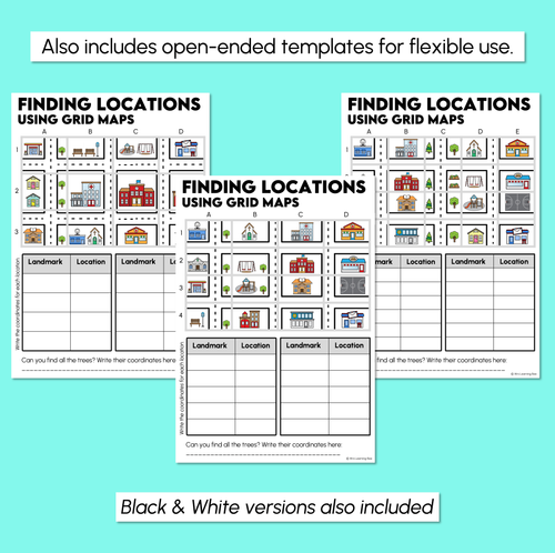 Resource preview 4 for Finding Locations Using Grid Maps – Worksheets