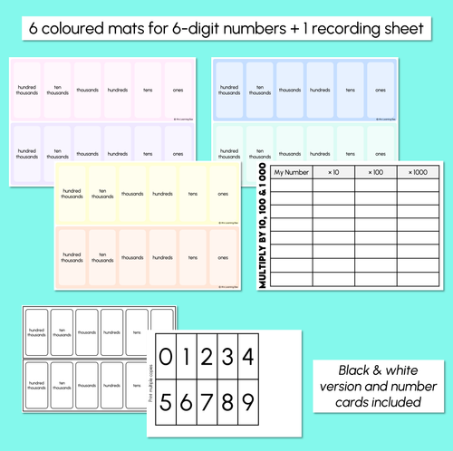 Resource preview 3 for Multiply By 10s, 100s, 1000s - Build a Number Mats