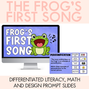 Frog's First Song Editable Slides - Differentiated Writing, Maths and Design Prompts - Book Week 2026