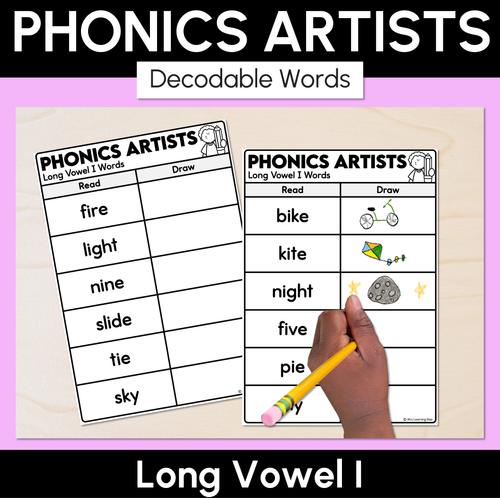 Resource preview 7 for Phonics Artists - Long Vowels Decodable Words & Sentences Complete Bundle