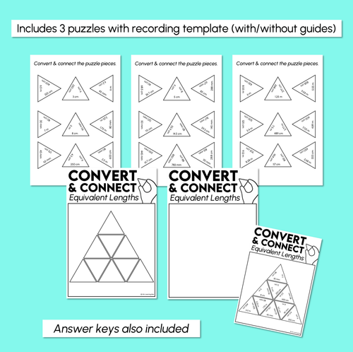 Resource preview 3 for Converting Length - Millimetres, Centimetres and Metres - Equivalent Lengths Puzzle