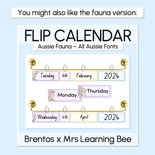 Resource preview 4 for Flip Calendar - Aussie Flora - The Brentos Collection