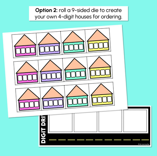 Resource preview 3 for Digit Drive Task Cards - Order 4-Digit Numbers