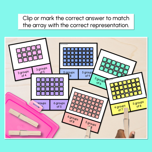 Resource preview 2 for Groups to Arrays - Multiplication Clip Cards
