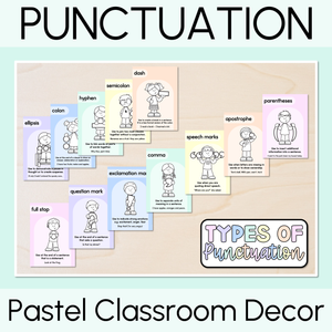 Punctuation Posters - Pastel Classroom Decor