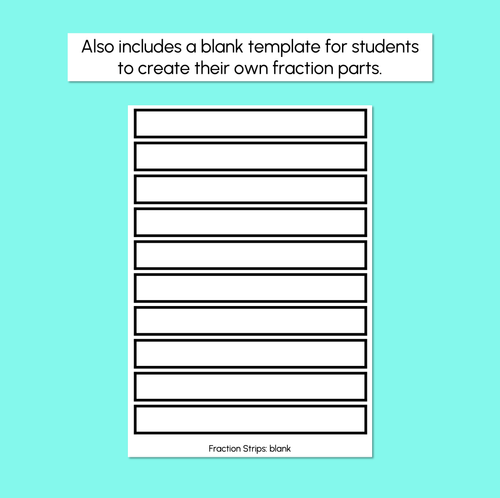 Resource preview 5 for Fraction Strips - Open-ended Fraction Templates