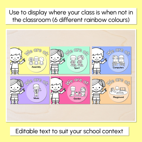 Resource preview 2 for Where Are We? Classroom Display - Rainbow Classroom Decor