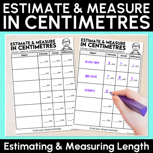 Resource preview 1 for Estimate & Measure in Centimetres - Measuring Length Activity