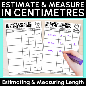 Estimate & Measure in Centimetres - Measuring Length Activity