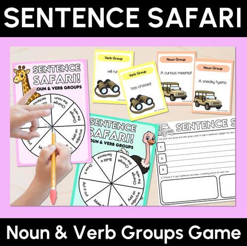 Resource preview 1 for Sentence Safari - Noun & Verb Groups Game