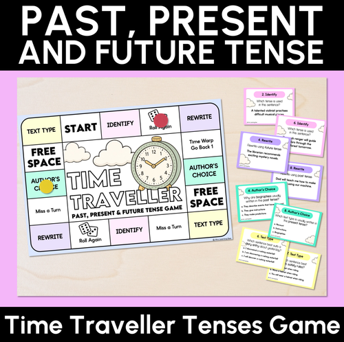 Resource preview 1 for Past, Present & Future Tense - Time Traveller - Tenses Game