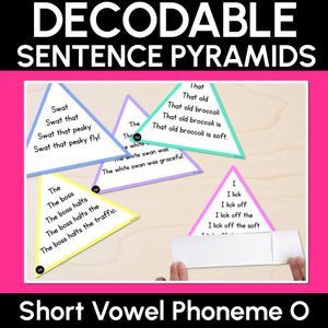 SHORT VOWEL PHONEME O WORDS - Decodable Sentence Pyramids - Phonics Fluency