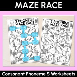Consonant Phoneme S Words Maze Race - Consonant S Words Worksheets