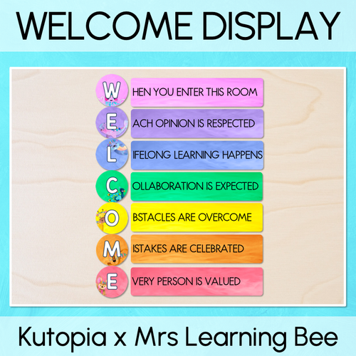 Resource preview 1 for WELCOME ACROSTIC DOOR DISPLAY - The Kutopia Collection