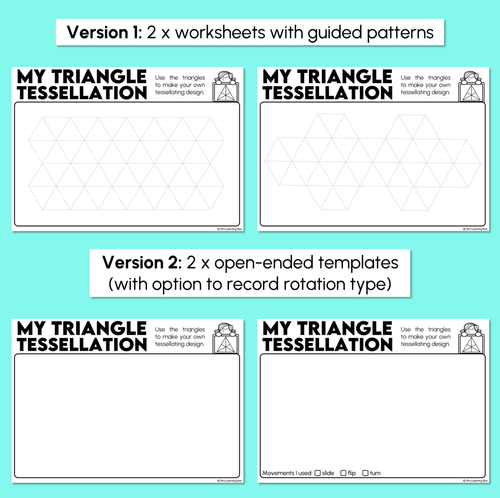 Resource preview 3 for My Triangle Tessellation – Worksheets