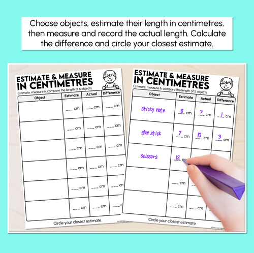Resource preview 2 for Estimate & Measure in Centimetres - Measuring Length Activity