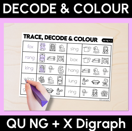 Resource preview 4 for Trace, Decode & Colour - Consonant Digraph Decodable Worksheets Bundle