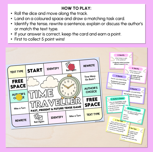 Resource preview 2 for Past, Present & Future Tense - Time Traveller - Tenses Game