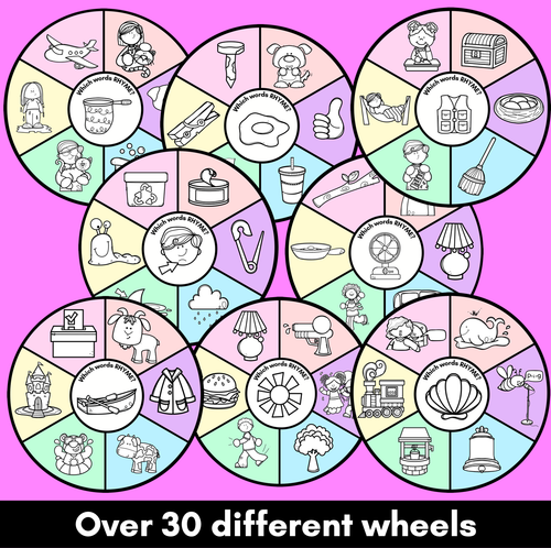 Resource preview 3 for Rhyming Wheels - Phonological Awareness