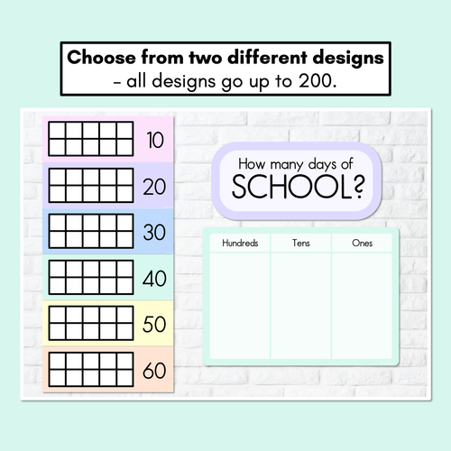 Resource preview 3 for Pastel Classroom Decor - Days of School Display