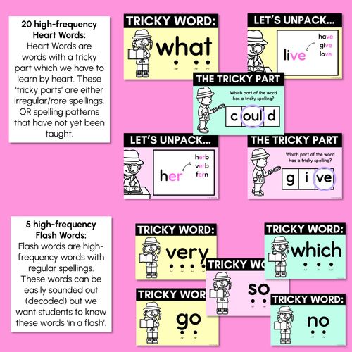 Resource preview 3 for High Frequency Heart Word Lessons SET 2-  WORDS WITH TRICKY SPELLINGS