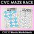 1 for CVC Words Maze Race - CVC E Words Worksheets