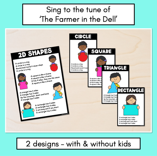 Resource preview 2 for 2D Shapes Song Posters 