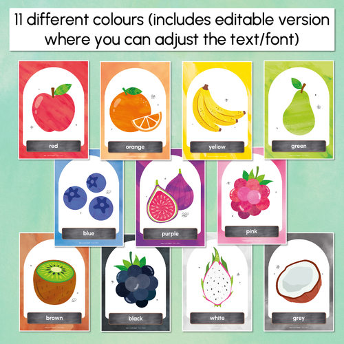 Resource preview 2 for Editable Colour Posters - The Tutti Frutti Collection - Colourful Classroom Decor