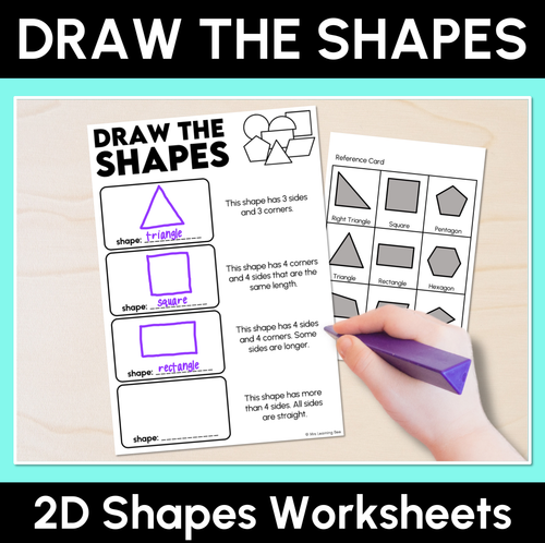 Resource preview 1 for Draw the Shapes – 2D Shapes Worksheets