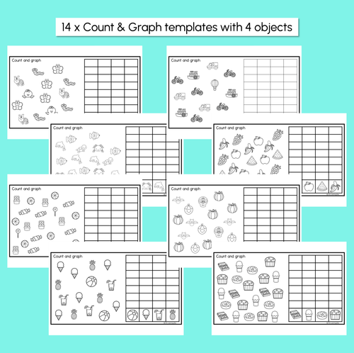 Resource preview 3 for Count & Graph Templates – Graphing with 3 or 4 Items