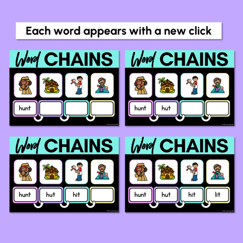 Resource preview 3 for CVCC CCVC Word Chains for Beginning, Middle & End Sounds - Decodable PowerPoint