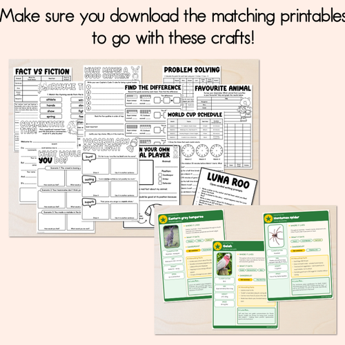 Resource preview 3 for Luna Roo Book Crafts - 3D Goal, 3D Trophy and Good Teammate Crafts - National Simultaneous Storytime 2026