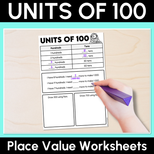 Resource preview 1 for Units of 100 - Place Value Worksheets