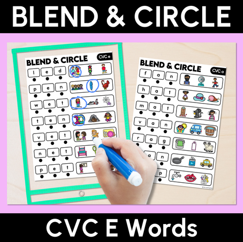 Resource preview 8 for Blend & Circle - CVC CVCC CCVC Words Blending Mats Bundle