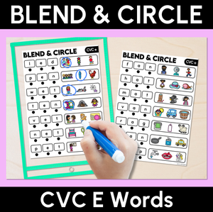 Blend & Circle - CVC E Words Blending Mats
