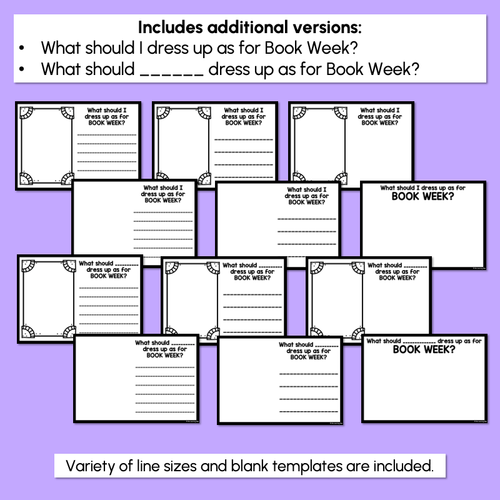 Resource preview 3 for BOOK WEEK ACTIVITY TEMPLATES - What should my teacher dress up as?
