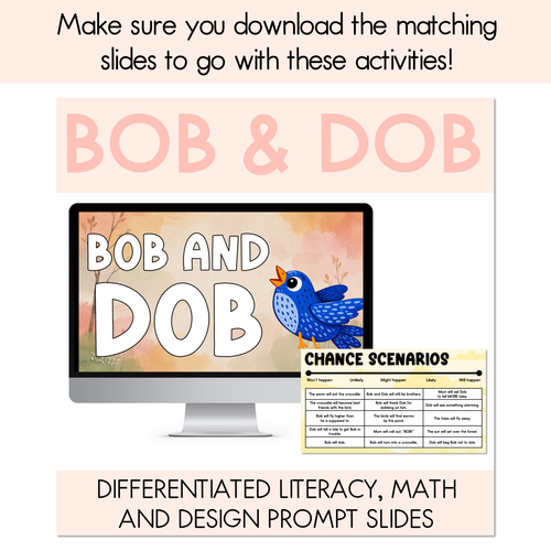 Resource preview 7 for Bob and Dob Printable Pack - Literacy, Maths, Book Crafts & Design Printables - Book Week 2026