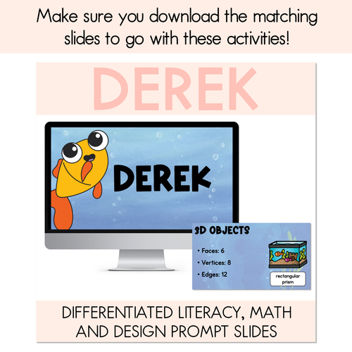 Resource preview 7 for Derek Printable Pack - Literacy, Maths, Book Crafts & Design Printables - Book Week 2026