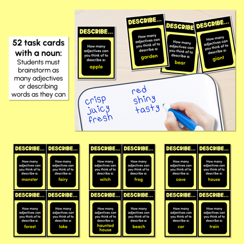 Resource preview 2 for DESCRIBE IT - Descriptive Language & Adjectives Task Cards - VCOP aligned