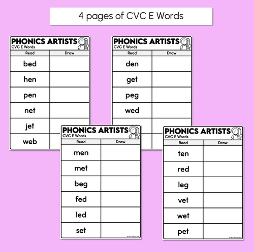 Resource preview 3 for Phonics Artists - CVC CVCC CCVC E Words - Decodable Words Activity