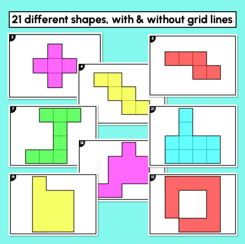 Resource preview 3 for Grid Shapes Task Cards - Measuring Area