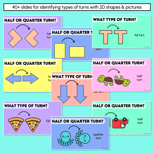Resource preview 3 for Types of Turns - Half, Quarter and Full Turns (Digital Slides)