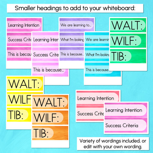 Resource preview 3 for Learning Intentions & Success Criteria - LISC Posters - The Kutopia Collection