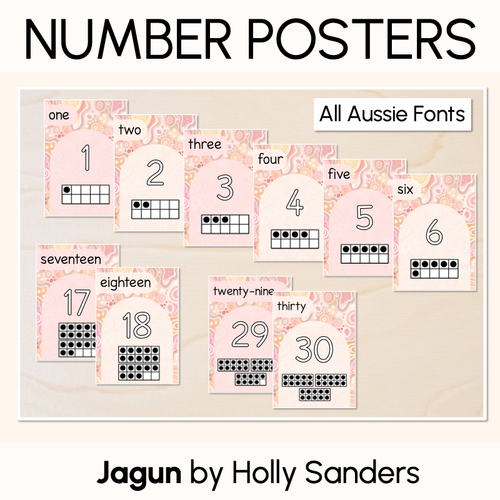Resource preview 1 for NUMBER POSTERS 1-30 - The Jagun Collection
