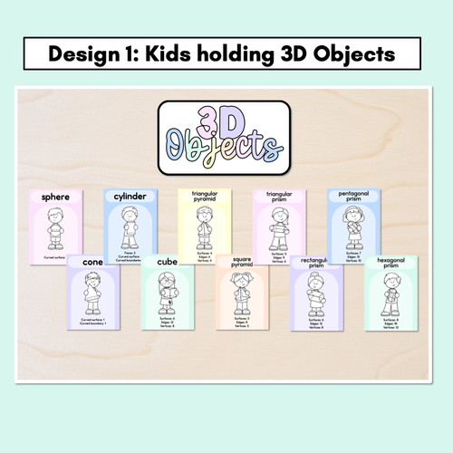 Resource preview 2 for 3D Object Posters - Pastel Classroom Decor