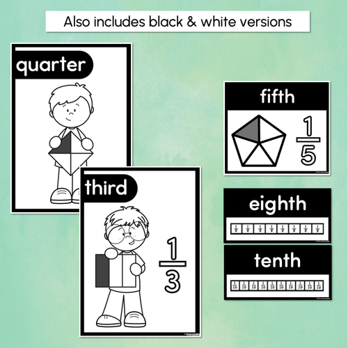 Resource preview 4 for Fractions Posters - The Tutti Frutti Collection - Colourful Classroom Decor