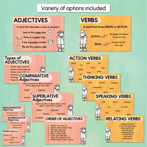 Resource preview 3 for Parts of Speech Posters - The Tutti Frutti Collection - Colourful Classroom Decor