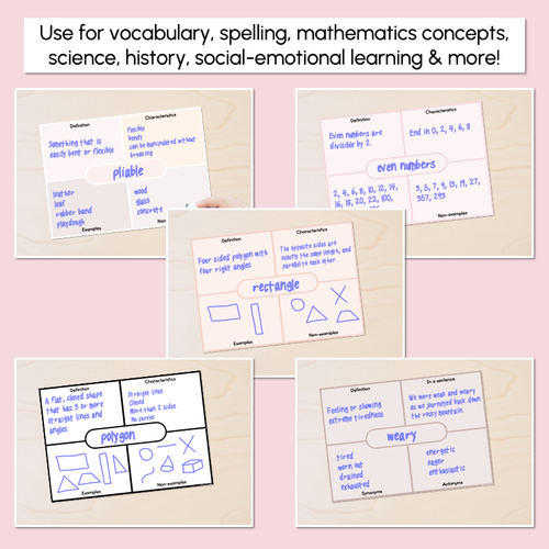 Resource preview 3 for Editable Frayer Model Printable Templates - Neutral or Black & White